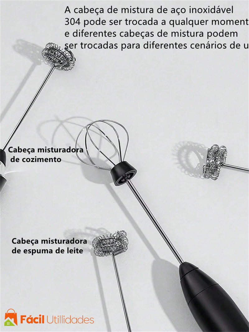 Misturador Elétrico 2 em 1 Recarregável